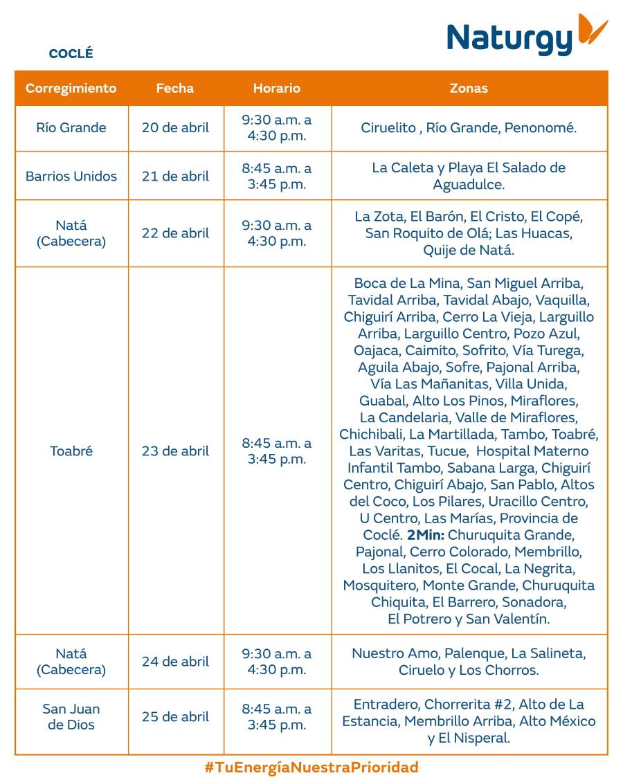 Trabajos de mantenimiento en la red eléctrica del 20 al 26 de abril de 2026