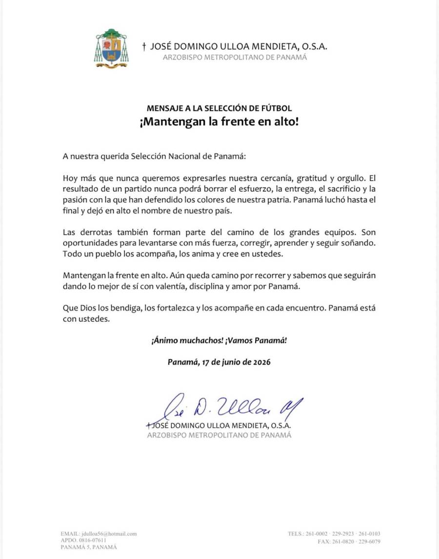 Mensaje de Mons. José Domingo Ulloa Mendieta, O.S.A.