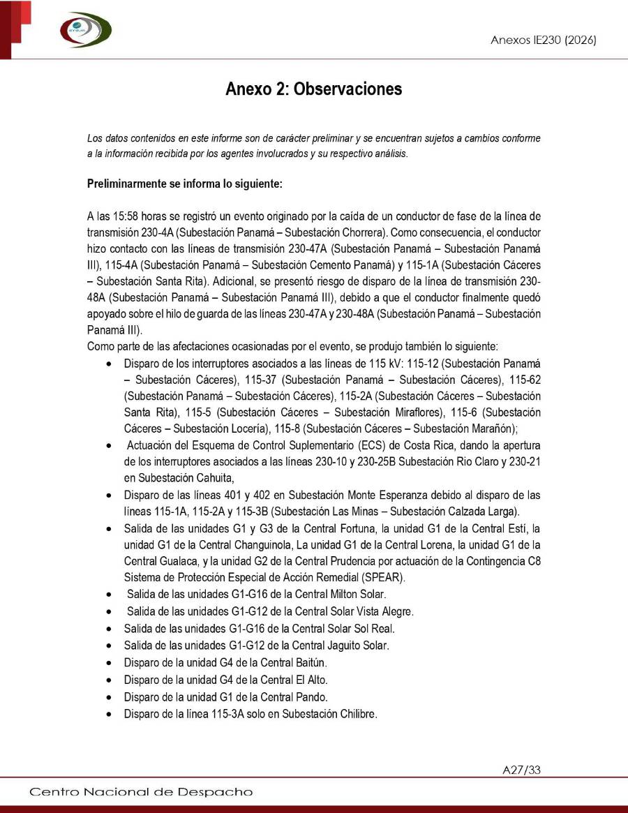 El reporte consta de un total de 36 páginas.