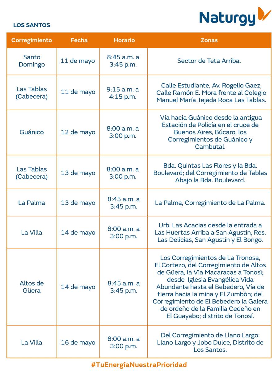 Trabajos de mantenimiento en la red eléctrica del 11 al 17 de mayo de 2026