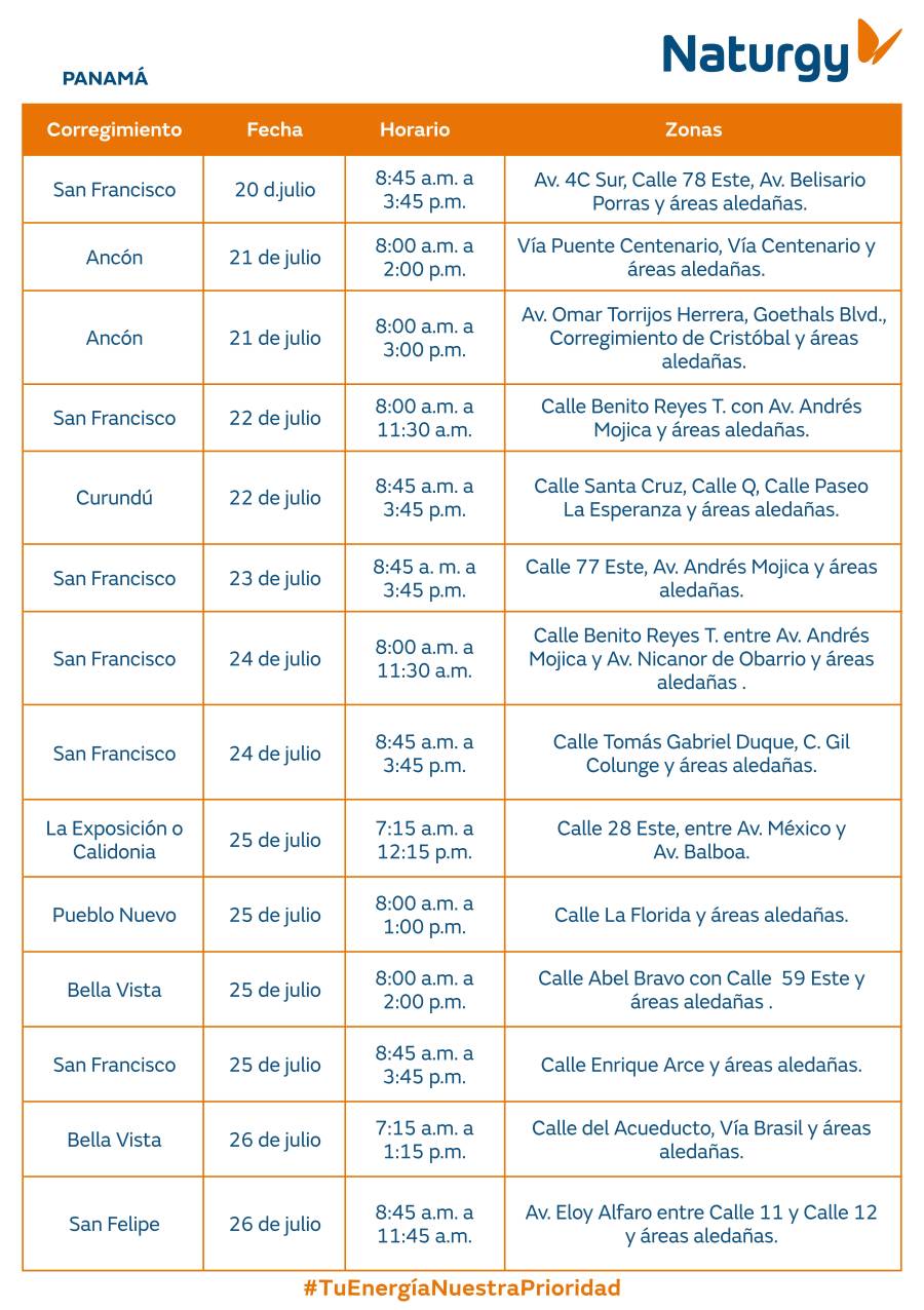 Trabajos de mantenimiento en la red eléctrica del 20 al 26 de julio de 2026