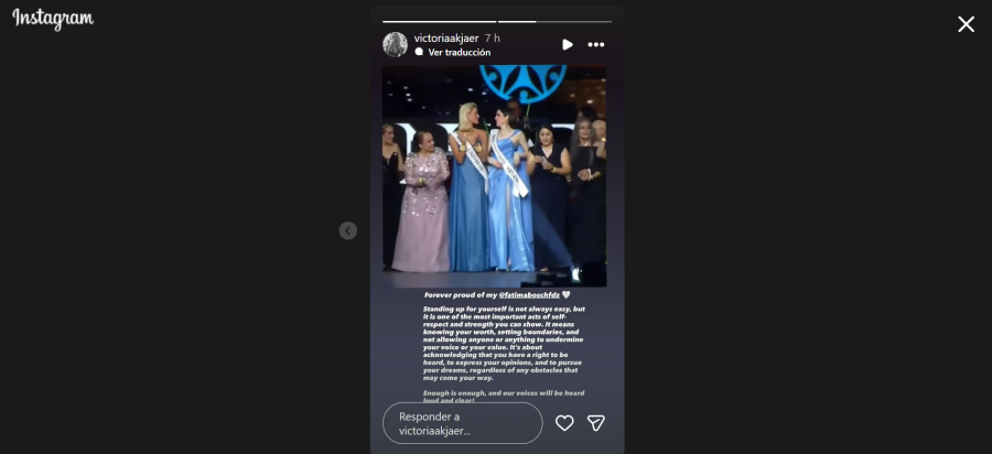 Victoria Kjaer se pronuncia ante polémica entre Miss Universe México y Nawat Itsaragrisil.