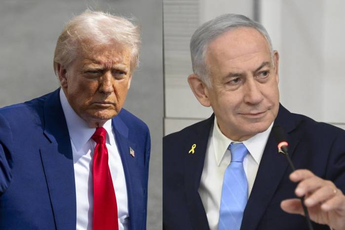 Combo de fotografías de archivo donde aparece el presidente de Estados Unidos, Donald Trump (i), y el primer ministro israelí, Benjamín Netanyahu.