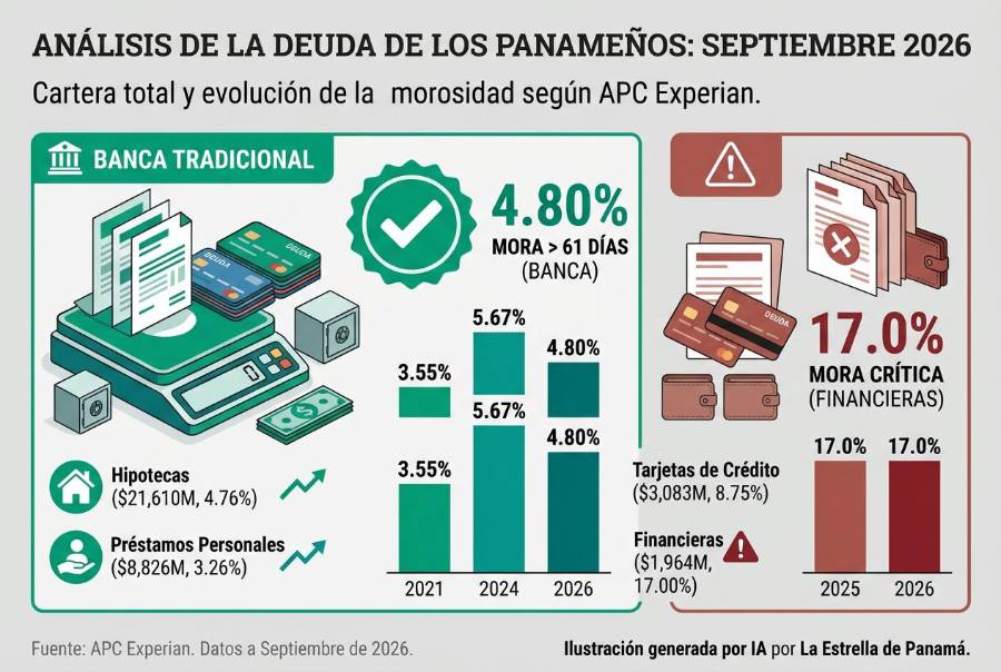 ¿Cuánto deben los panameños? Saldo de créditos supera los $42,700 millones