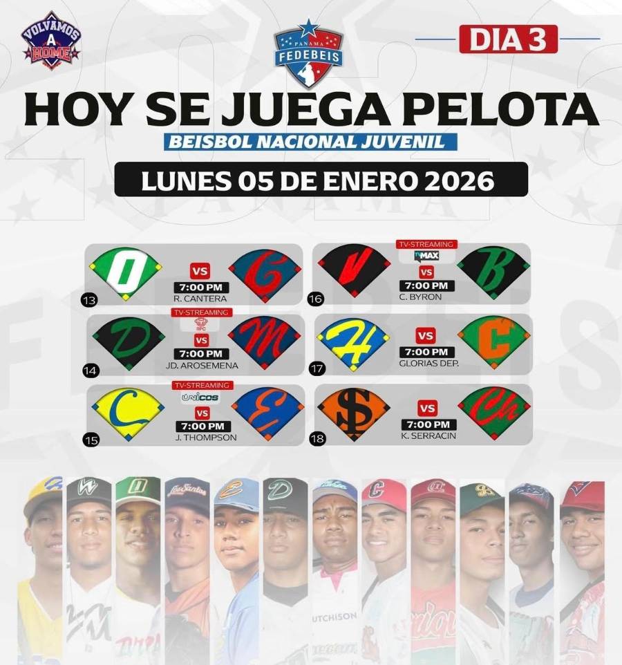 Calendario de la tercera jornada del 57° Campeonato Nacional de Béisbol Juvenil 2026.