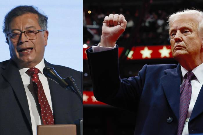 Combo de fotografías donde aparece el presidente de Colombia, Gustavo Petro, y el mandatario de Estados Unidos, Donald Trump.