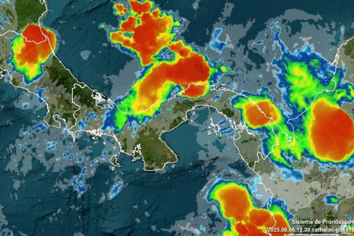 Muestra de la condición climatológica de Panamá, según el monitoreo de Cathalac.