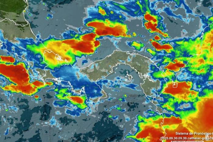 imagen actualizada de satélite GOES-16 (banda infrarroja 500m) para Panamá y Costa Rica - animaciones