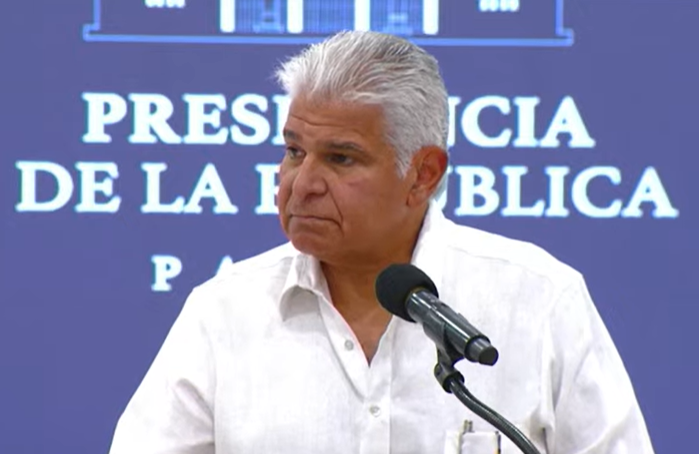 El presidente José Raúl Mulino desde la conferencia de prensa del 5 de febrero.